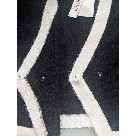 NWT L'AGENCE Georgia Contrast Cardigan Blazer Size XXL Black/White #3D513 - Picture 7 of 14